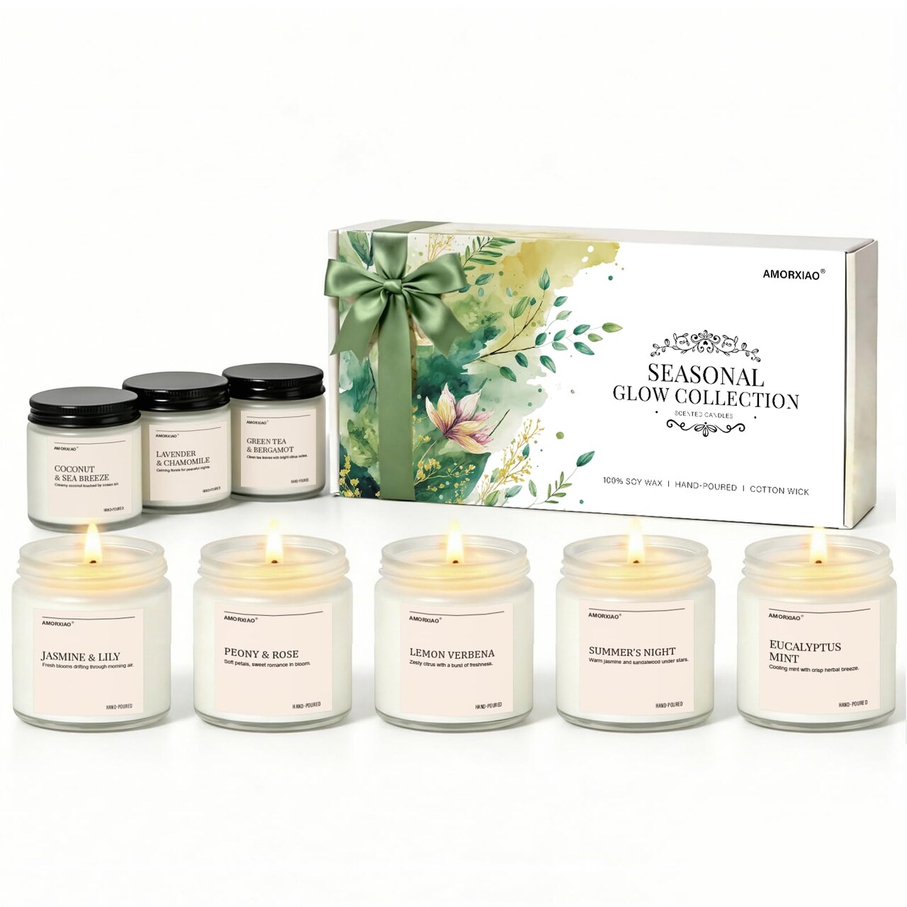 Scented Candles Gift Set, 8 Pack Soy Wax Candles for Home, Floral Fresh Aromatherapy Scents for Women, Birthday, Mother's Day
